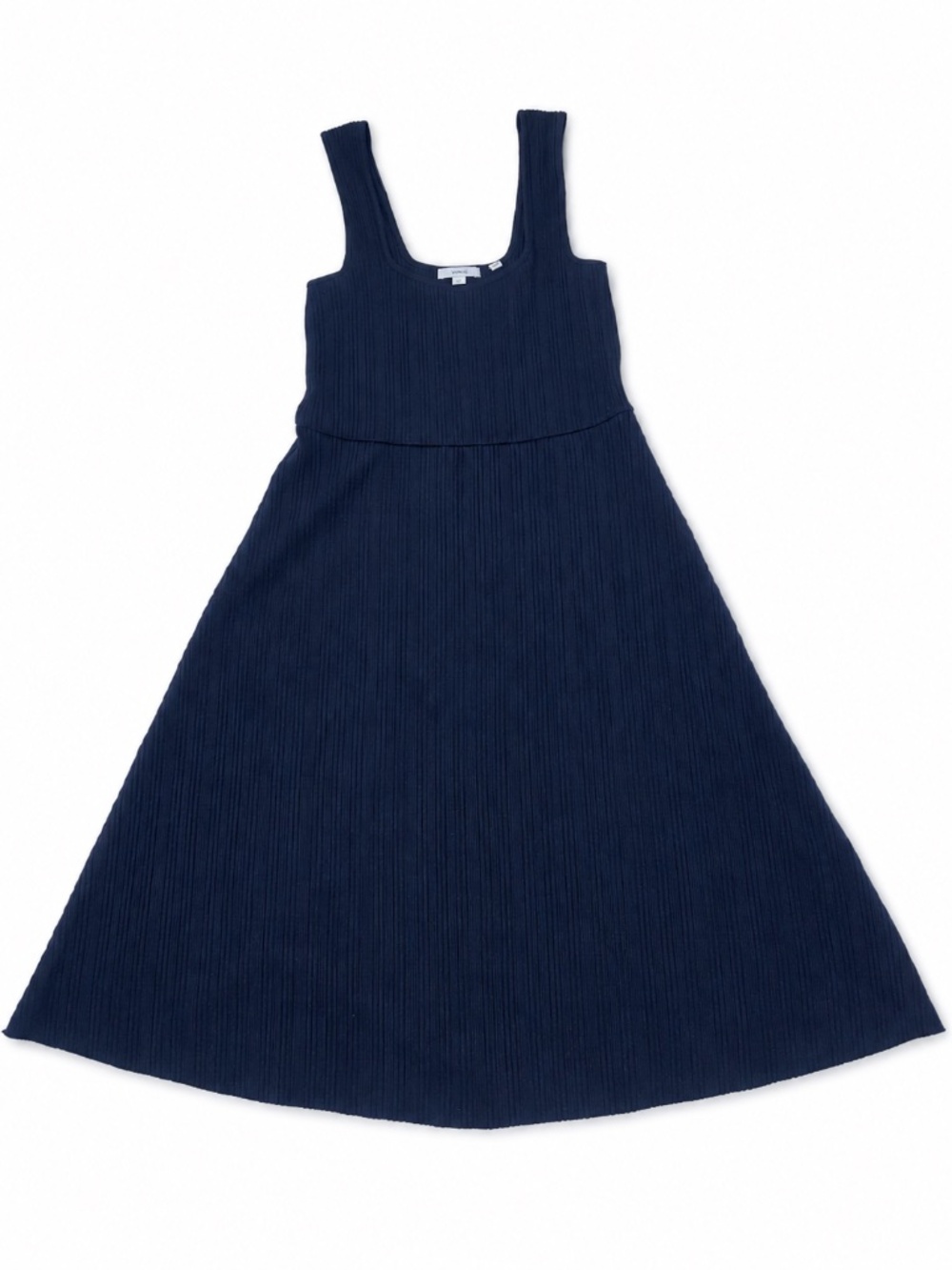 Vince Navy Ribbed Scoop Neck Maxi Dress Size L